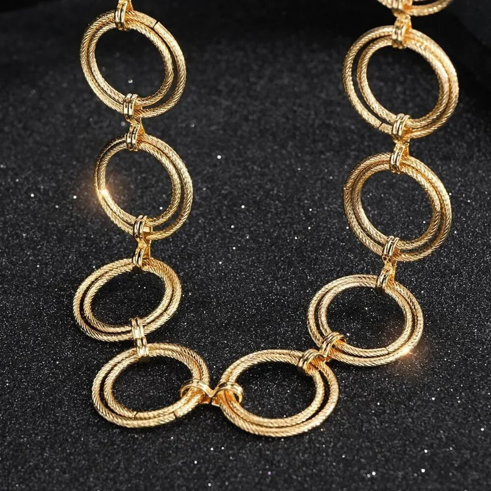 O-Ring Chain Belt Alloy Waist Chain for Women Dresses Party Casual Wear